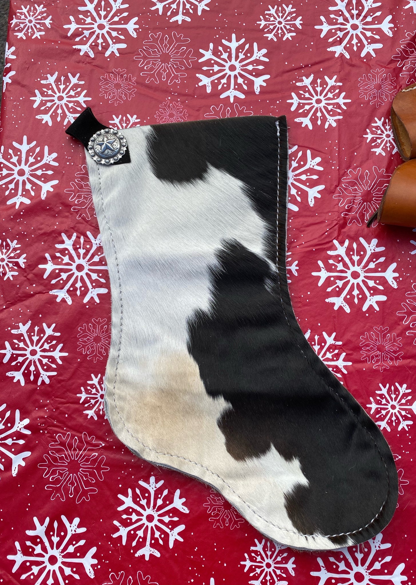 Faux Cowhide Christmas Stockings