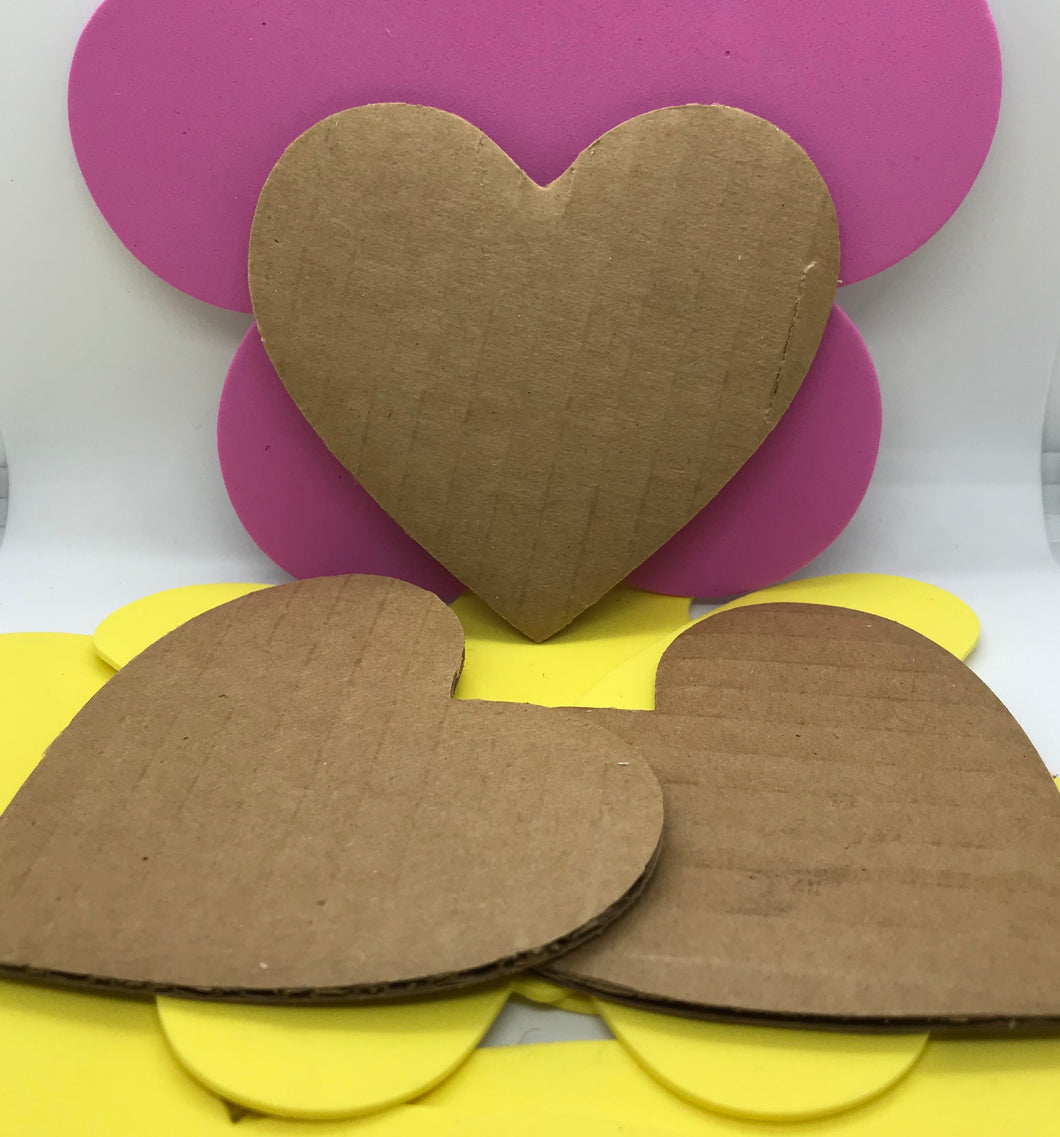 Die cut cardboard Hearts, set of 20