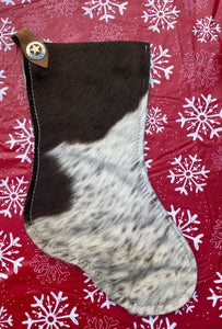 Cowhide Christmas Stocking